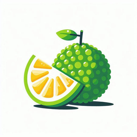Lime fruit icon isolated on white background. Vector illustration in cartoon style.