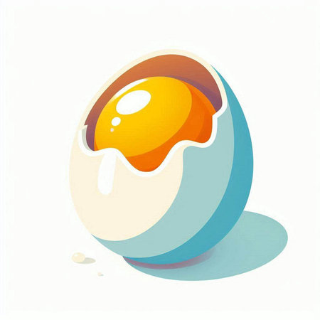 Easter egg with shadow on a white background. Vector illustration.