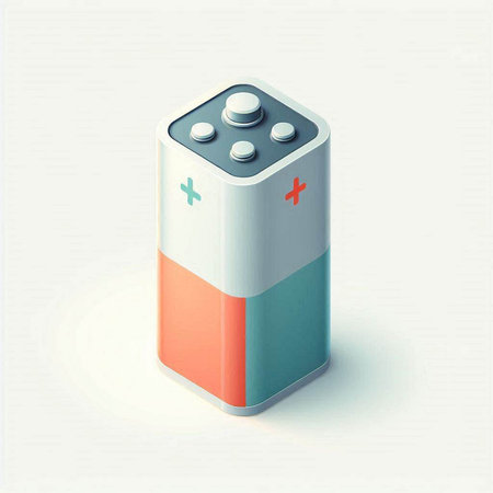 battery icon on the white background. 3d illustration of battery iconの写真素材