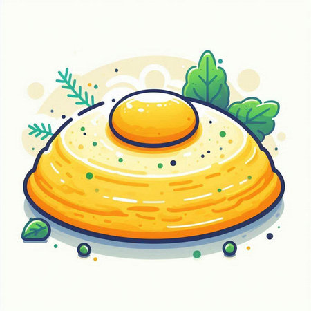 Illustration of a delicious omelet on a white background.の写真素材