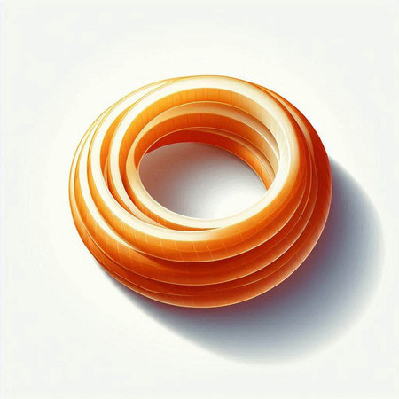 Abstract 3d orange rings on a white background. Vector illustration.