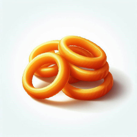 Illustration of orange rings on a white background - 3d renderingの写真素材