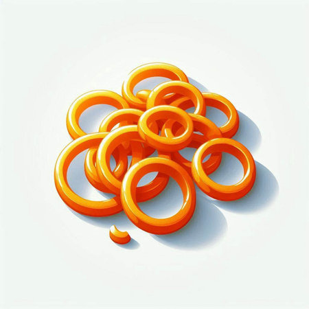 Orange rings on a white background. Vector illustration. Eps 10.の写真素材