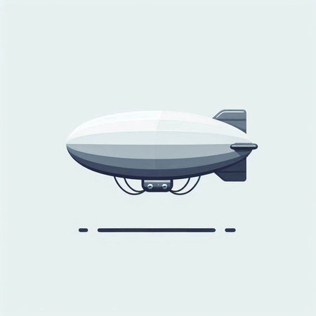 Airship vector illustration in flat design style. Airship icon.の写真素材