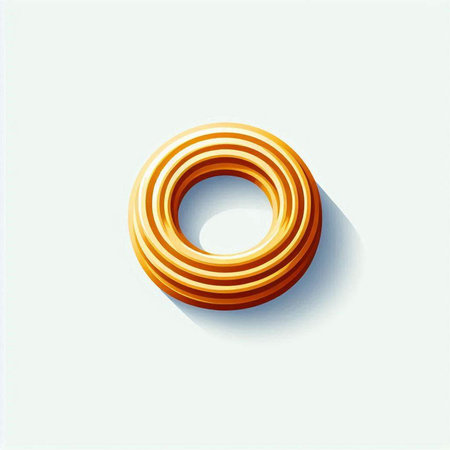 golden ring isolated on white background. 3d vector illustration.