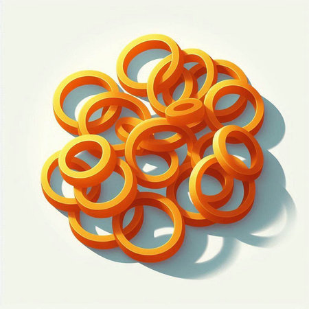 Orange rings on a white background. 3d illustration. Eps 10.の写真素材