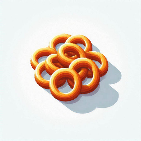 Illustration of a group of donuts on a white background.の写真素材