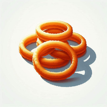 Illustration of three rings on a white background, with shadow.の写真素材