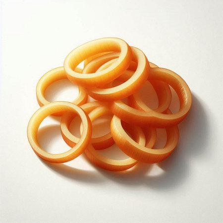 Pile of rings on a white background. 3d render.
