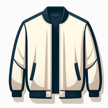 Men's jacket isolated on white background. Vector illustration in retro style.