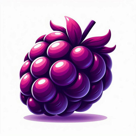 Vector illustration of blackberry. Isolated on a white background.の写真素材
