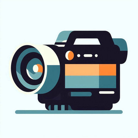 Camera icon, vector illustration. Flat design style, modern trend colors.