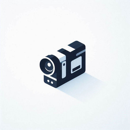 camera web icon on a white background. 3d isometric style