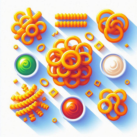 Set of abstract geometric shapes. Colorful 3d vector illustration.