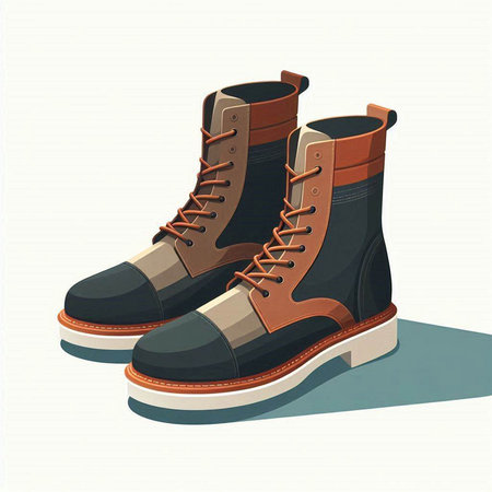 Hiking boots. Vector illustration of a pair of hiking boots.