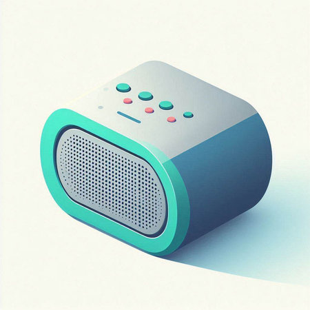 Illustration of a wireless speaker on a white background - 3d render