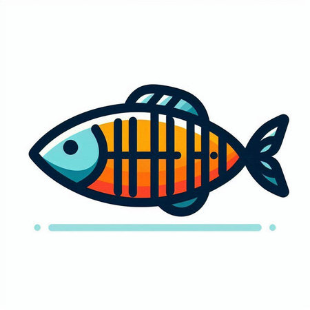 Fish icon, vector illustration. Isolated on a white background.の写真素材