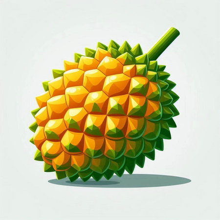 Illustration of a durian on a white background, vector illustration
