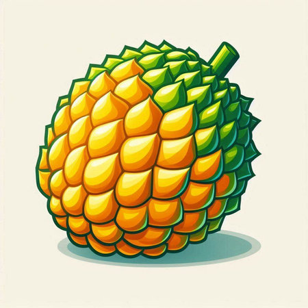 Pineapple fruit isolated on a white background. Vector illustration.