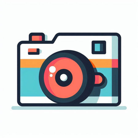Retro camera icon. Flat illustration of retro camera icon for web design