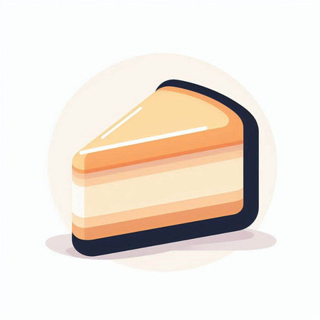 Cake icon. Piece of cake. Vector illustration in cartoon style