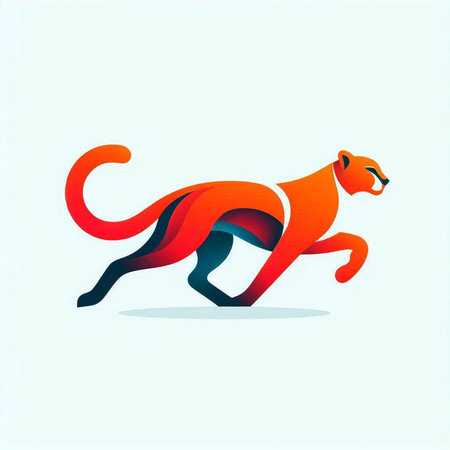 Cheetah logo. Abstract stylized animal. Vector illustration.の写真素材