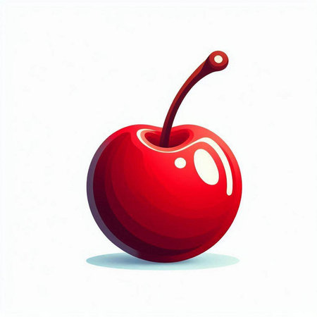 Cherry on a white background. Vector illustration. Eps 10.
