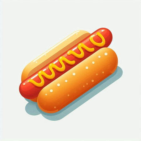 Hot dog isolated on a white background. Vector illustration. Eps 10.の写真素材