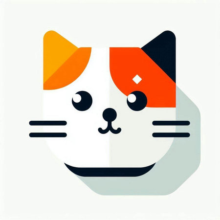 Cute cat face. Vector illustration. Can be used as a print on t-shirts and bags.
