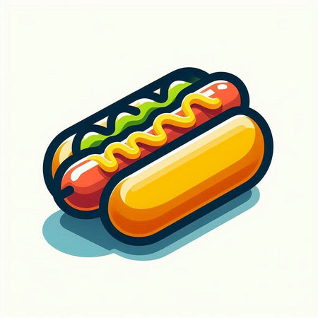 Hot dog icon on white background. Vector illustration. Eps 10.の写真素材