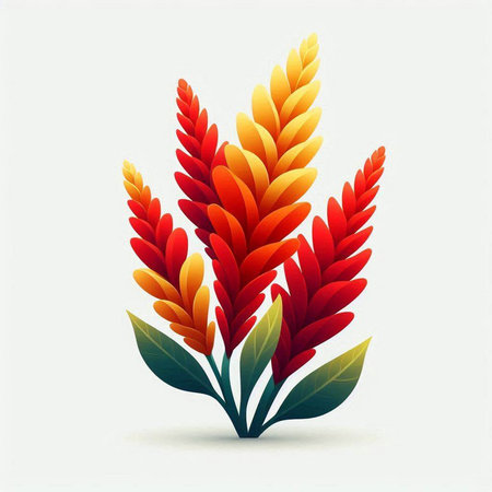 Red and yellow leaves on a white background. Vector illustration of colorful leaves.の写真素材