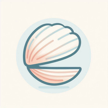 Shell icon. Vector illustration of a sea shell. Flat design.