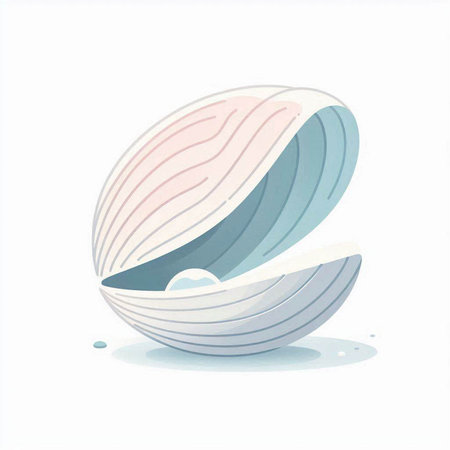 Watercolor illustration of a sea shell isolated on a white background.