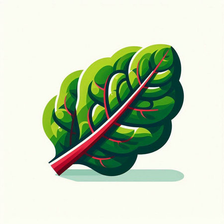 Chard leaf vector icon. Vector illustration of chard leaf.