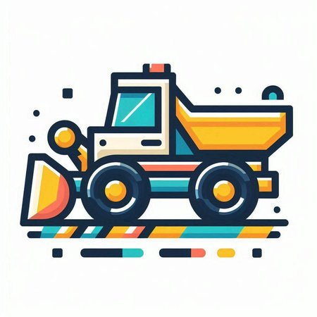 Truck icon, vector illustration. Flat thin line design style.