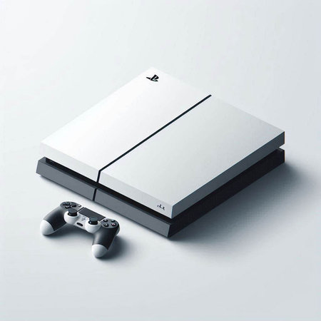 White gamepad and game controller on a white background. 3d rendering