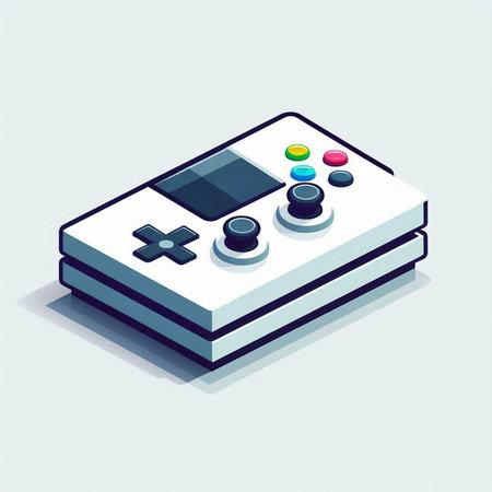 Gamepad isometric icon. Vector illustration of a gamepad.
