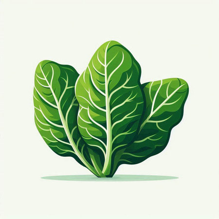 Illustration of fresh chard leaves isolated on white background - vector
