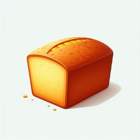 Illustration of a slice of bread isolated on a white background.