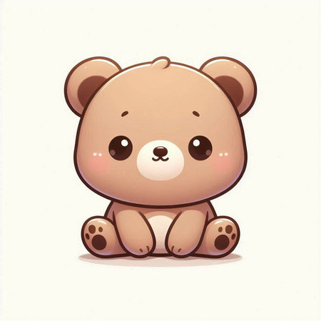 Cute cartoon teddy bear on white background. Vector illustration.