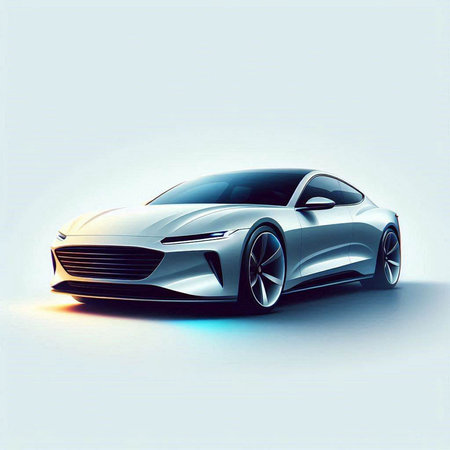 sport car on a white background. 3d render illustration.
