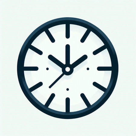 Clock icon, vector illustration. Flat design style. Time concept.