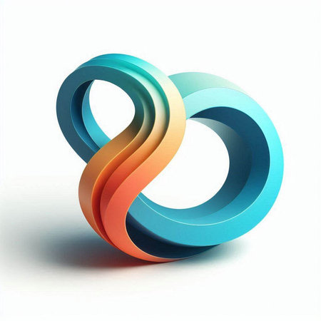 Infinity symbol - 3D render of infinity symbol made of colorful paper