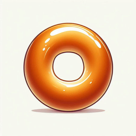 3d glossy donut on a white background. Vector illustration.