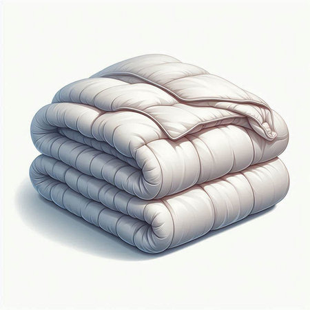 Illustration of a stack of soft pillows on a white background