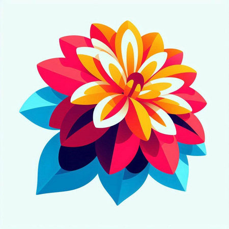 Abstract colorful flower on white background. Vector illustration for your design.の写真素材