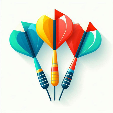 Darts on a white background. Vector illustration. Eps 10.