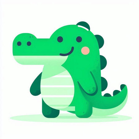 Cute crocodile isolated on a white background. Vector illustration.の写真素材