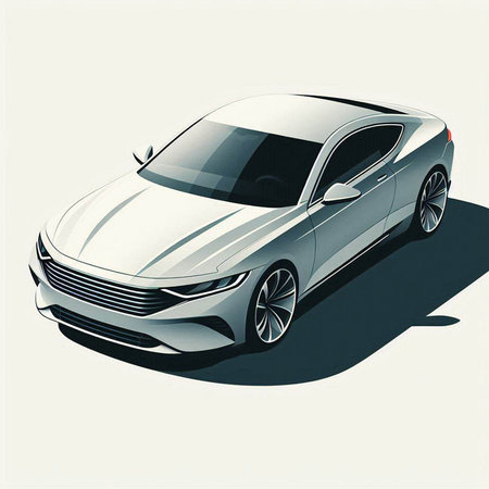 Modern car on a white background. Vector illustration. Eps 10.
