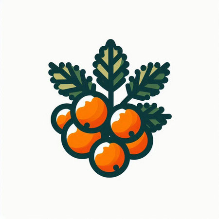 Rowan berries icon. Vector illustration of a rowan berries.